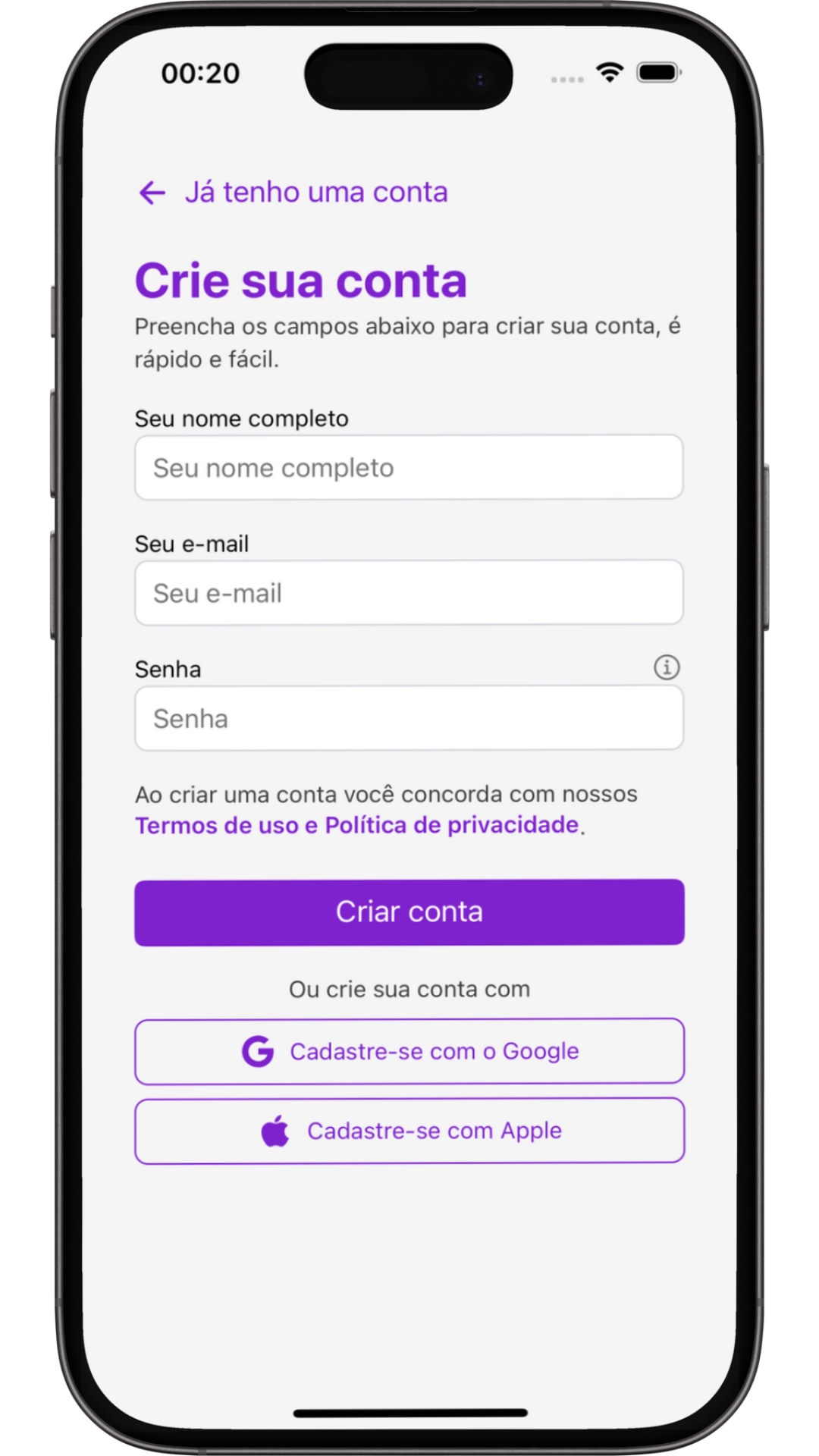 Cadastre-se grátis